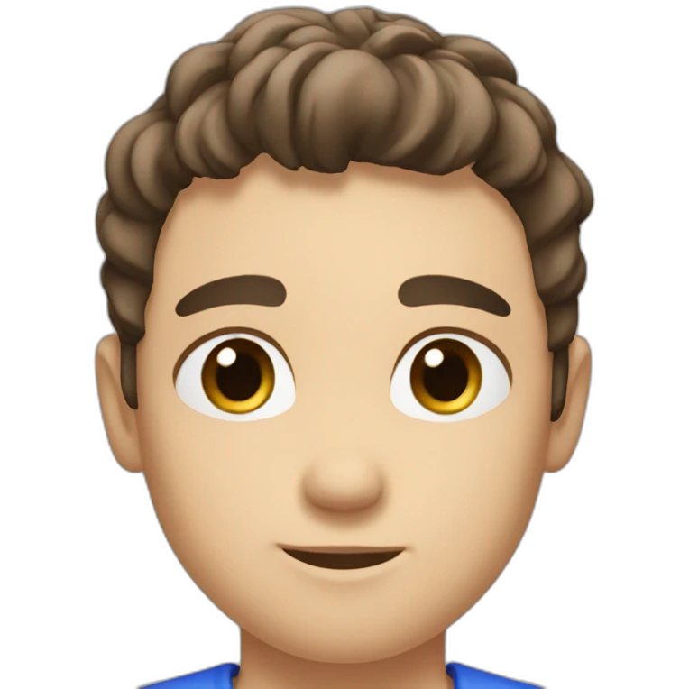 Luca sportsman with darkbrown hairs and blue eyes emoji