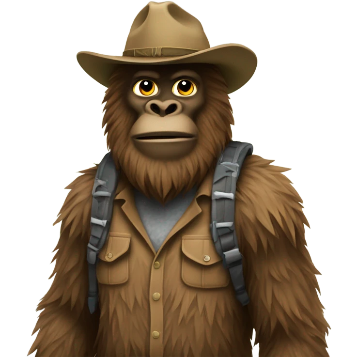 Sasquatch wearing a Ranger hat looking cool emoji