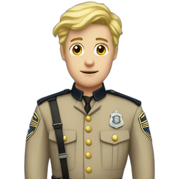 Blond man constable in uniform emoji