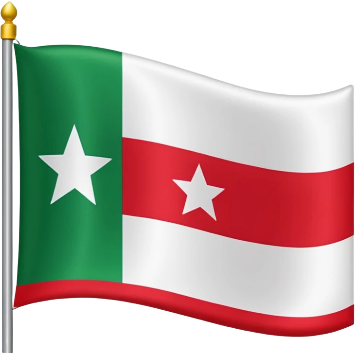  پرچم اهواز  بالا قرمز پایین سیاه و وسط سفید  و وسط سفیدایموجی ستاره سبزه emoji