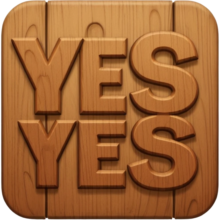 the word YES in brown colors emoji