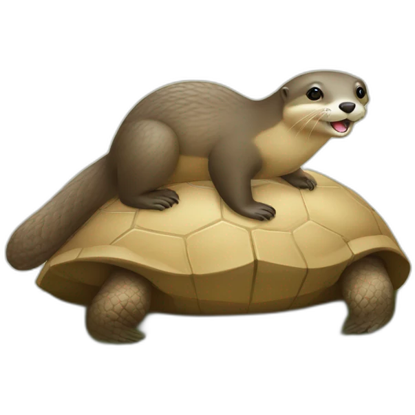 Loutre sur tortue emoji