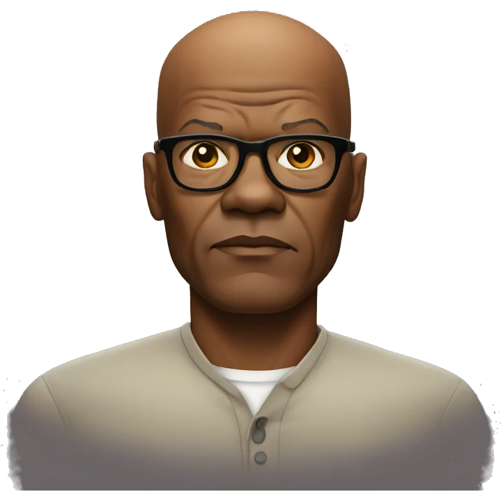bald samuel l jackson serious wearing shirt emoji