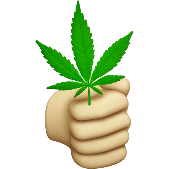 Thumbs up but green and with texture of marijuana leaf  emoji