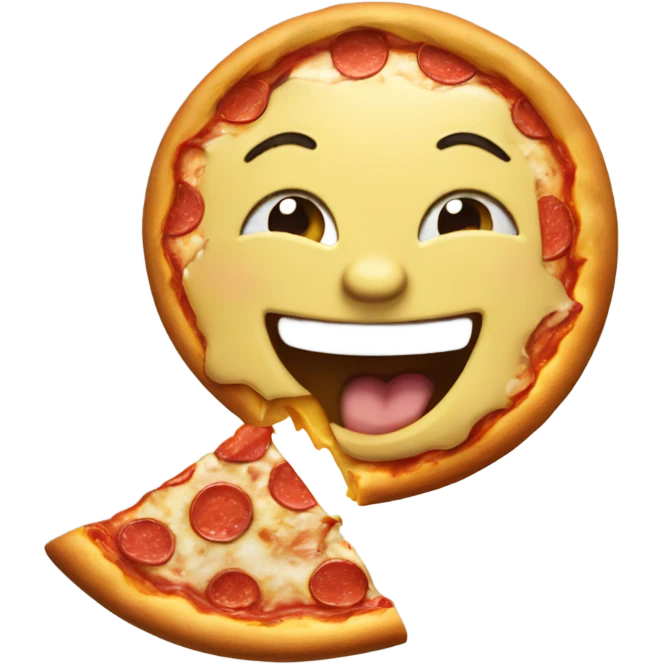 laughing eating pizza emoji