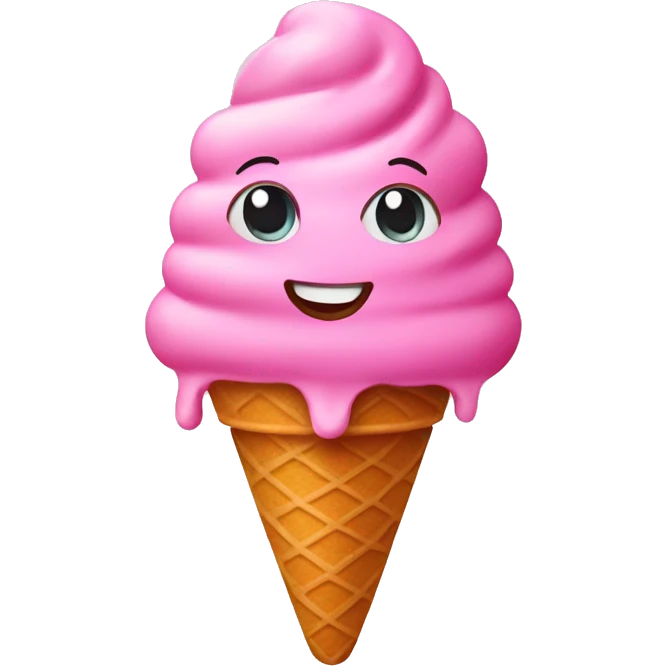 Pink heart ice cream emoji
