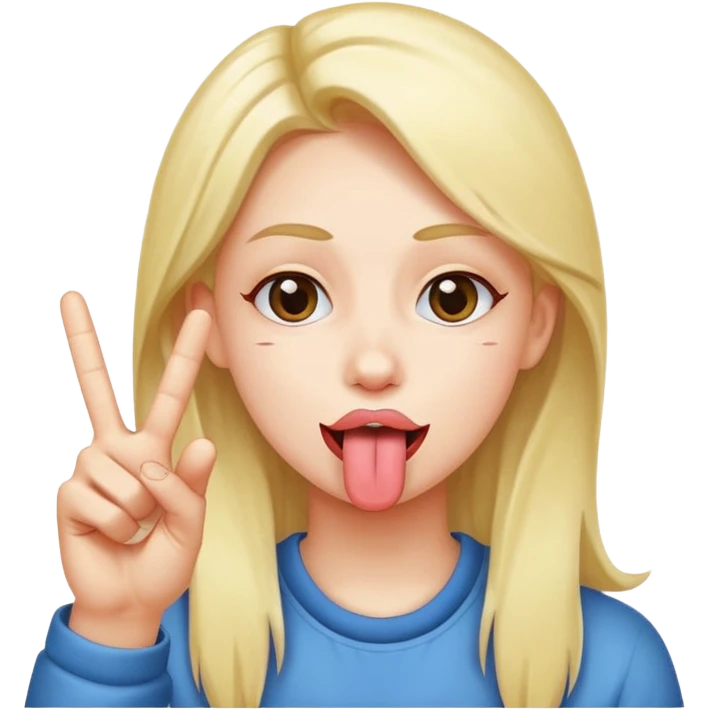Fait un mélange des deux emojis suivant : 😝✌️ emoji