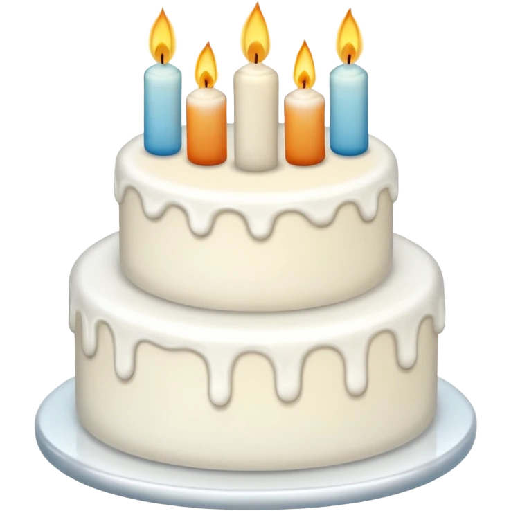 white cake with candles emoji