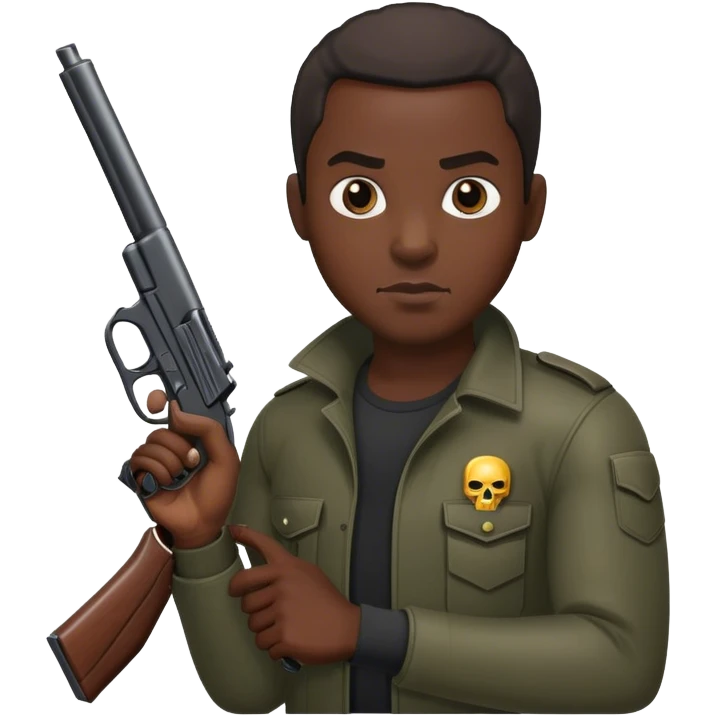 black man with gun emoji