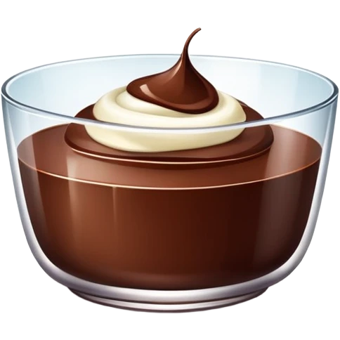Clear Glass dish of chocolate pudding  emoji