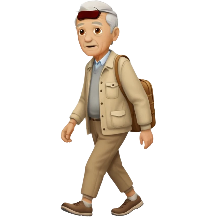 señor muy mayor camina emoji