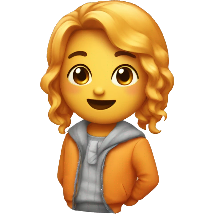 coazon naranja con brillos emoji