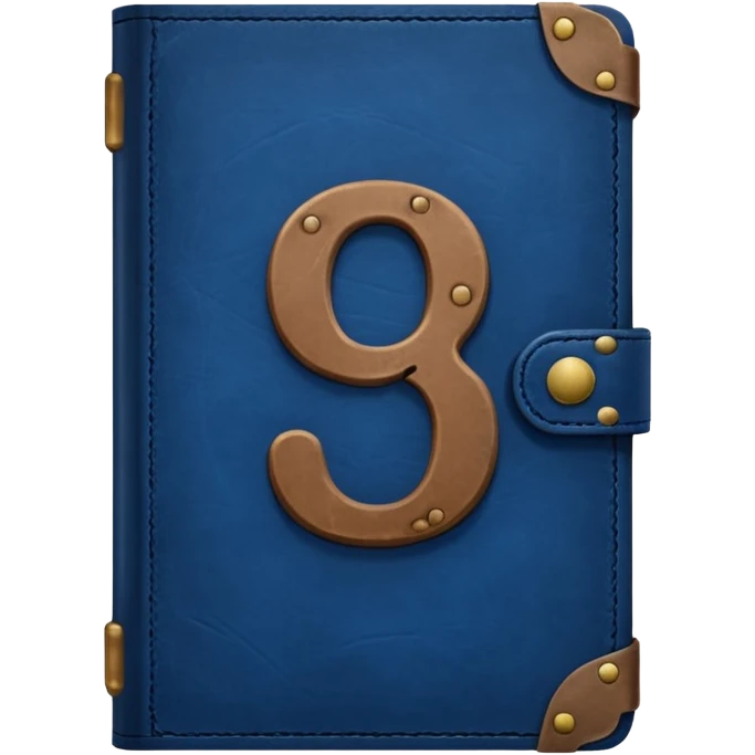 Dark blue book with a number "9" in the cover emoji