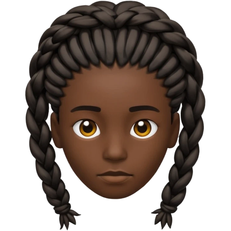 silhouette of a head with braided dreadlocks emoji