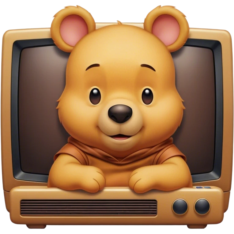 Pooh bear watching tv emoji