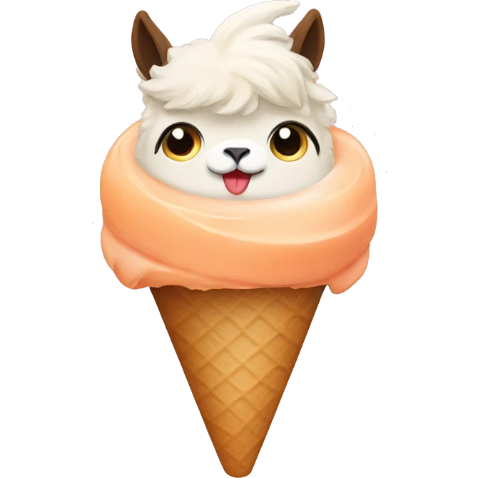 peach icecream with alpaca emoji