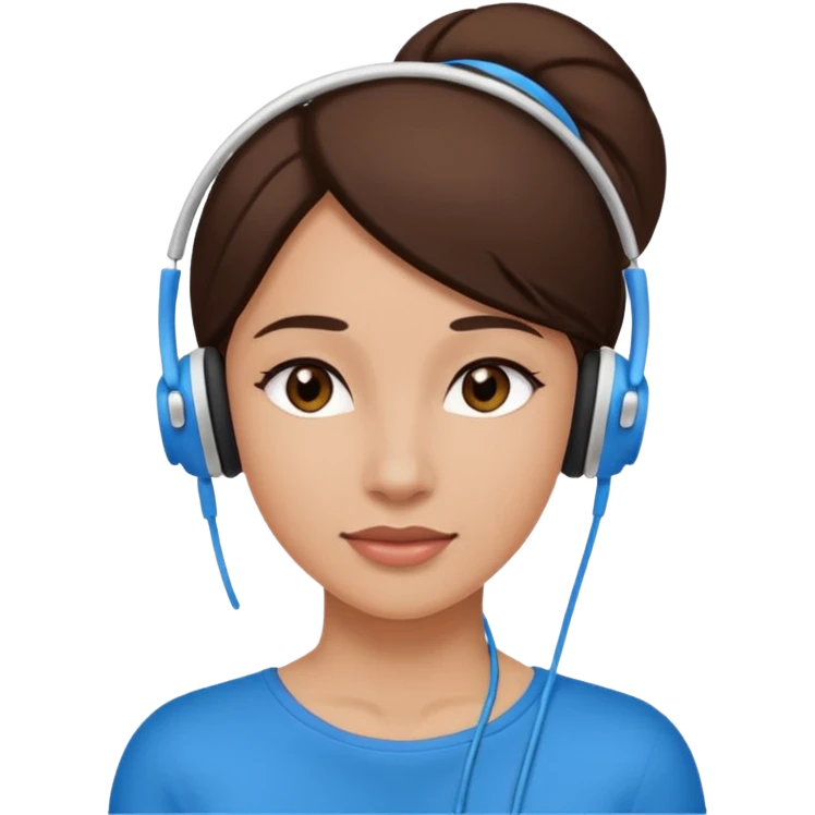 woman with ear buds emoji