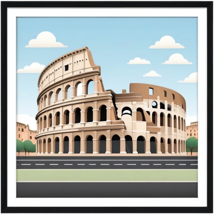 Colosseum in Rome with soft muted colors, not bright emoji