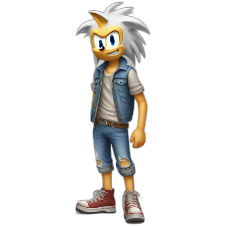 sonic dressed as a white redneck with dirty clothes emoji