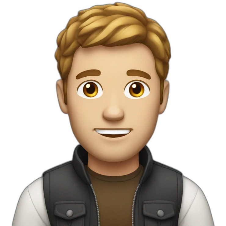 sassy white man with brown hair emoji