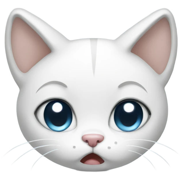 Crying white cat emoji
