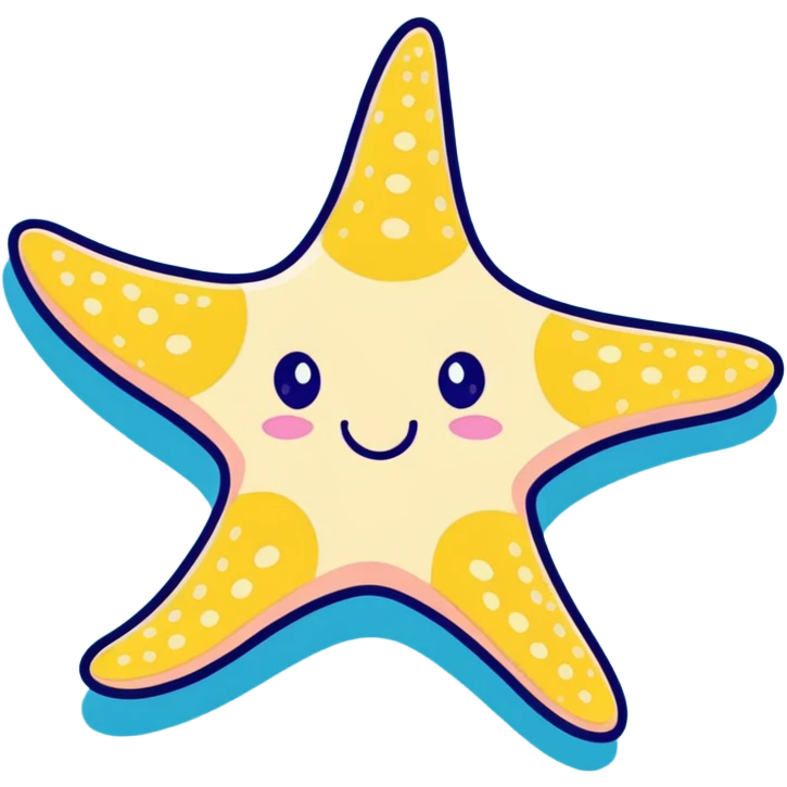 Cute orange sea star with five arms emoji