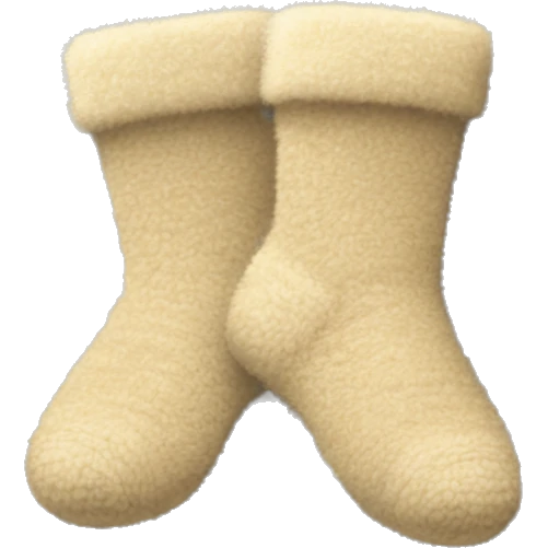 pair of beige fuzzy socks emoji