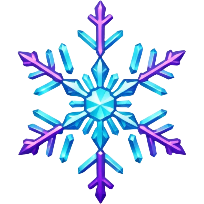 cyan and purple snowflake glitter emoji