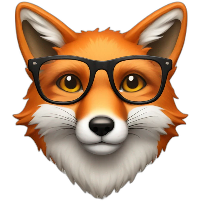 Fox with glasses emoji