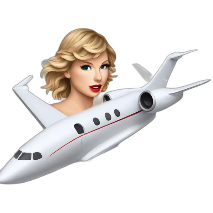 taylor swift riding a jet plane emoji
