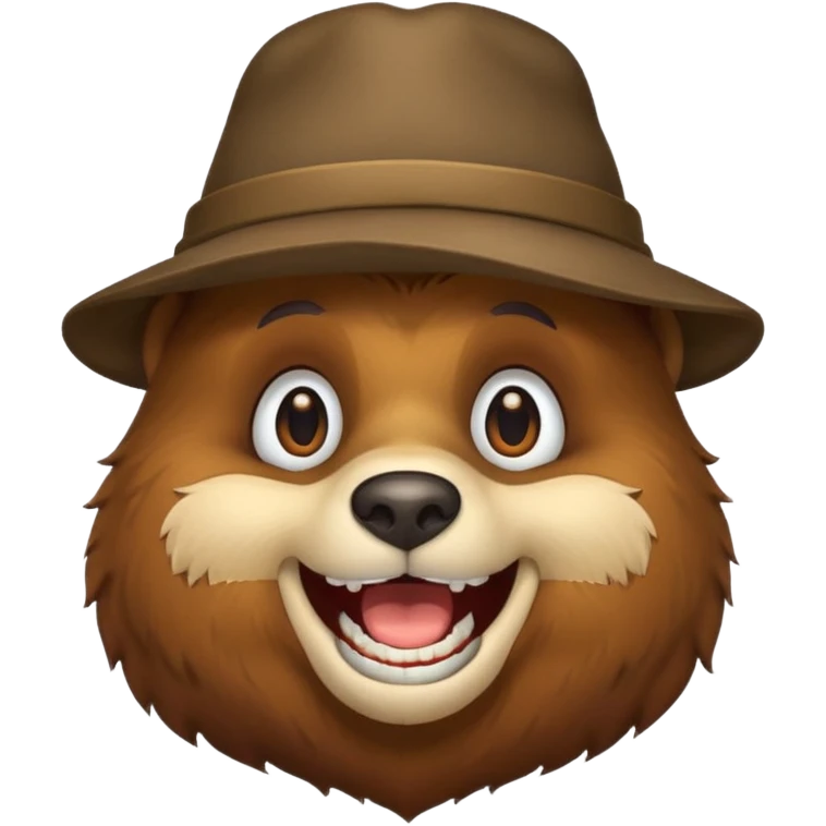 bear with hat cover fullhead emoji