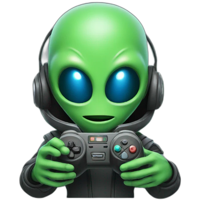 Alien playing video game emoji