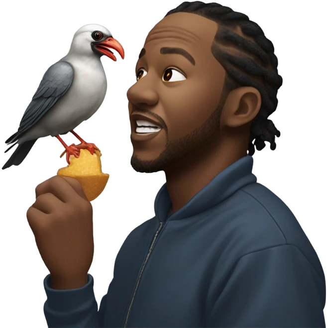 kendrick lamarr eating a bird emoji