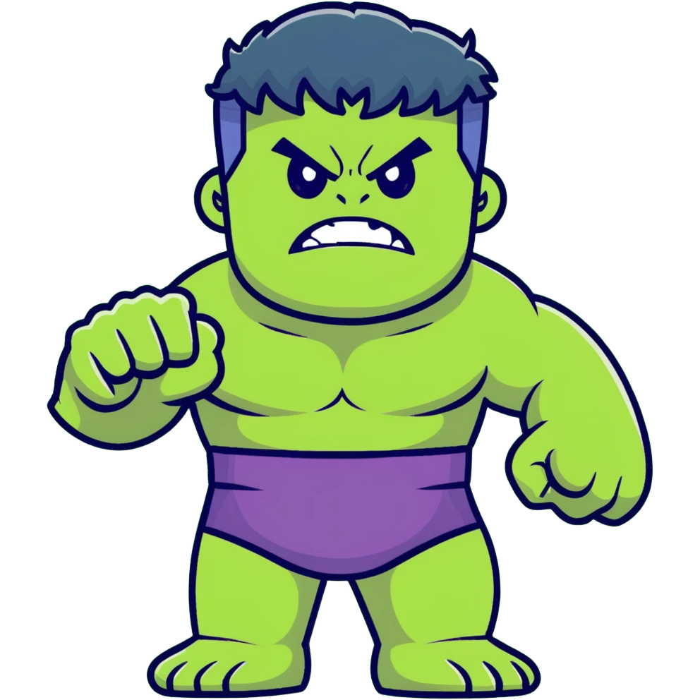 happy hulk superhero waving for kids emoji