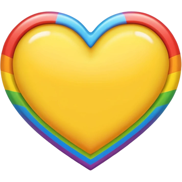 yellow heart with a rainbow border emoji