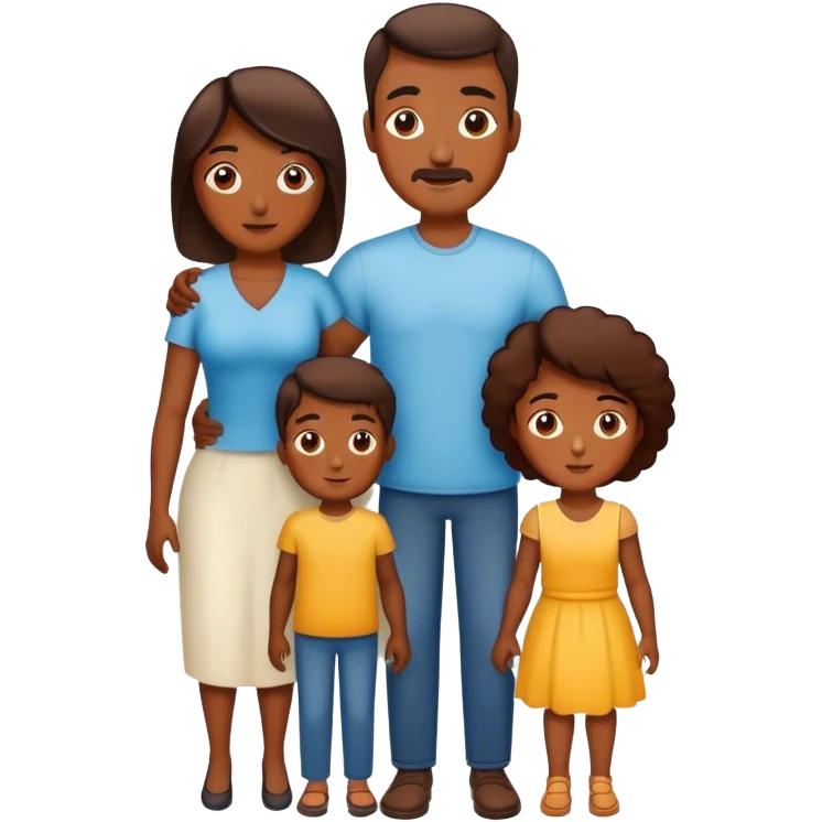 Famiky with mom dad son daughter emoji