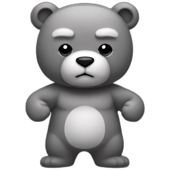 hairy grey kung fu bear emoji