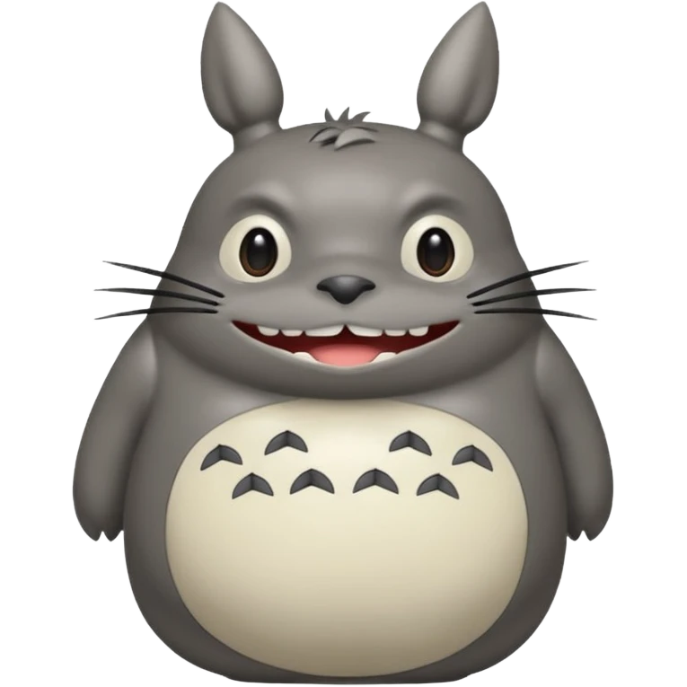 Totoro tierno que se parezca al real sonriendo tierno con uñas  emoji