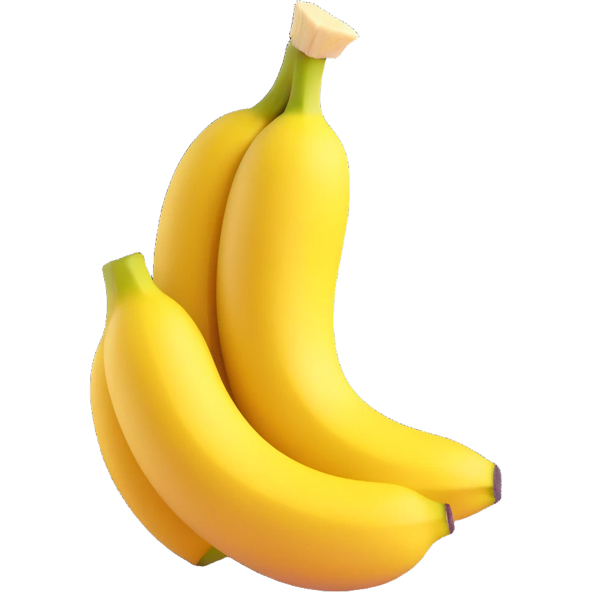 3D emoji style peeled banana, playful look emoji