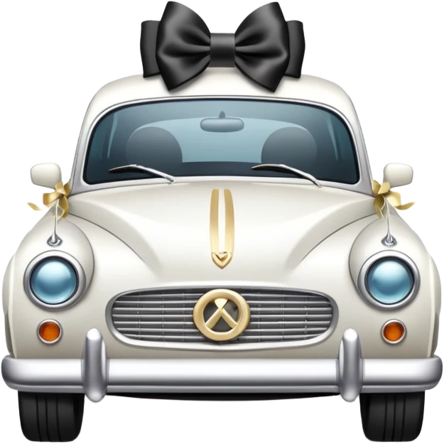 Luxury car with wedding decorations, on the side emoji