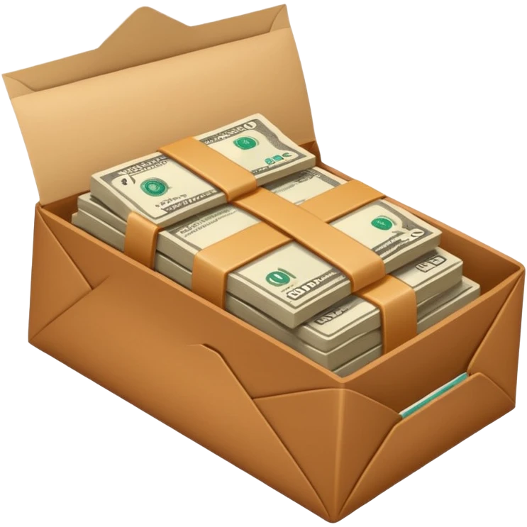 Banknotes in brown envelopes emoji