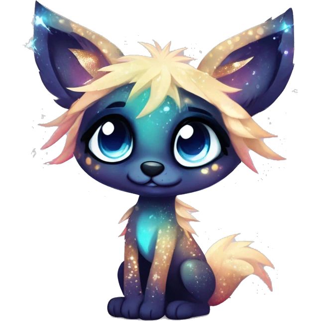 Cool cute Kawaii edgy fantasy animal sparkle fursona Fionbri creature by griffsnuff & LiLaiRa & Falvie full body emoji