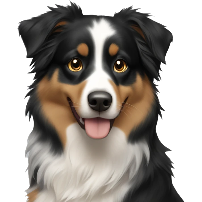 australian shepherd black tri with blonde girl emoji