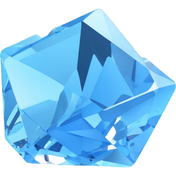 3d style ice, shiny, faceted, light blue emoji