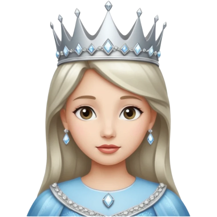 princess diamond silver crown emoji