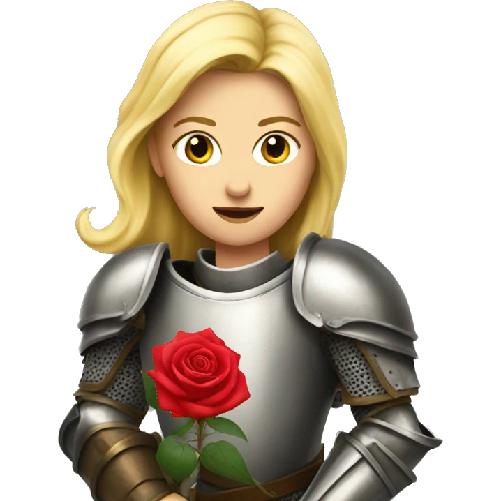 Blonde women knight with rose emoji