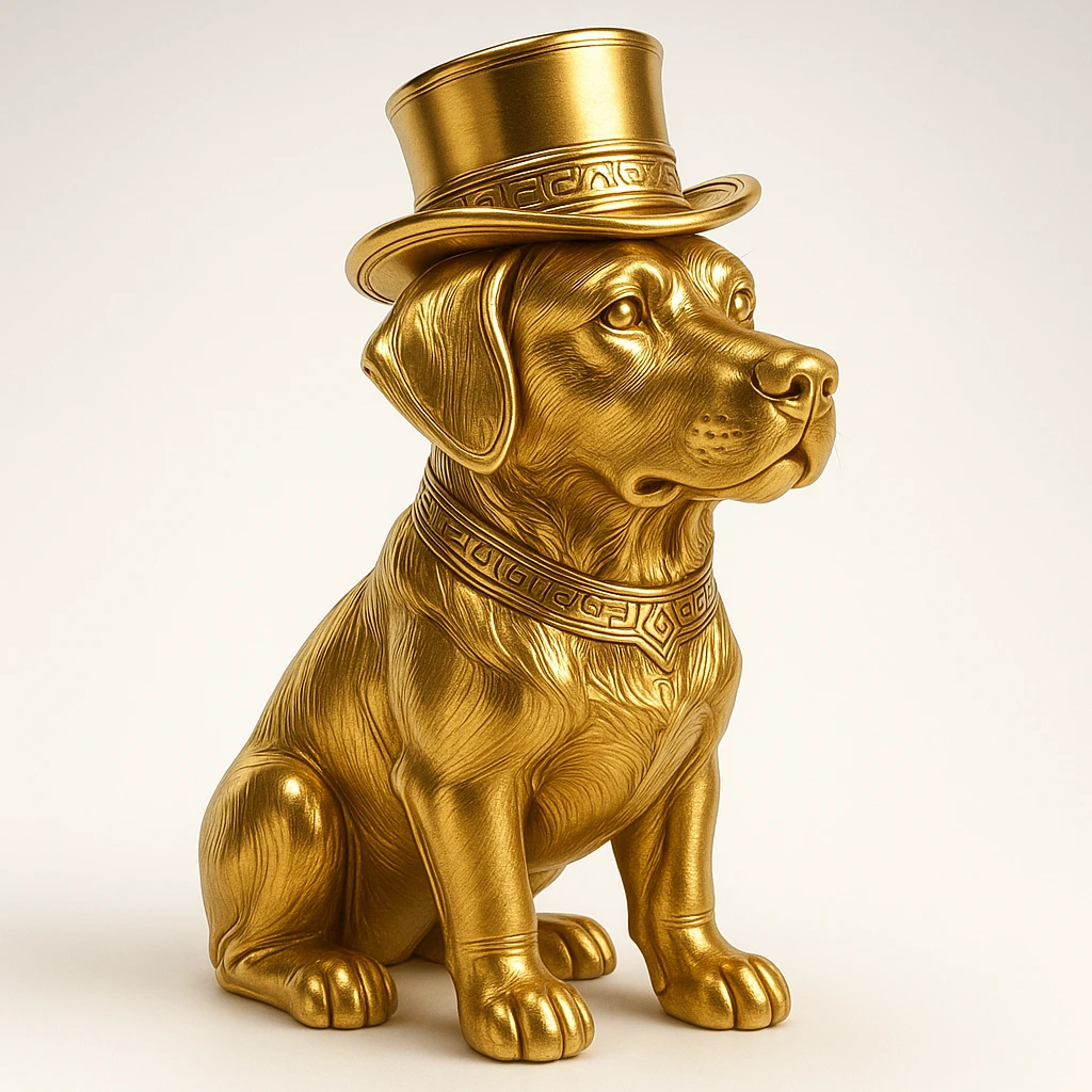 dog with tophat emoji