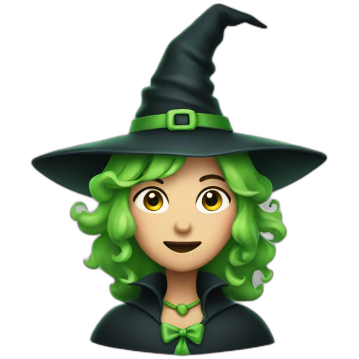 a witch with green drool emoji