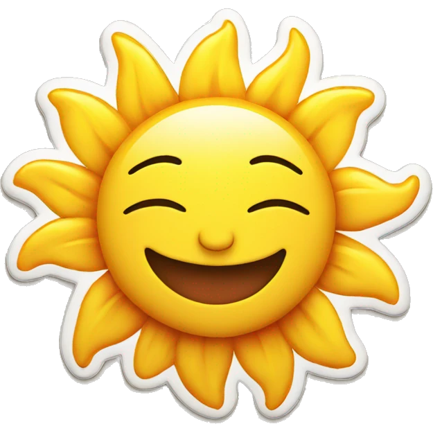 Sun emoji sticker for kids textbook emoji