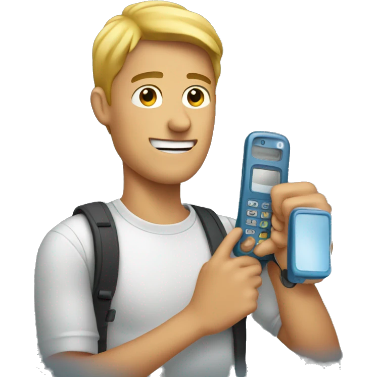 Guy holding a phone  emoji